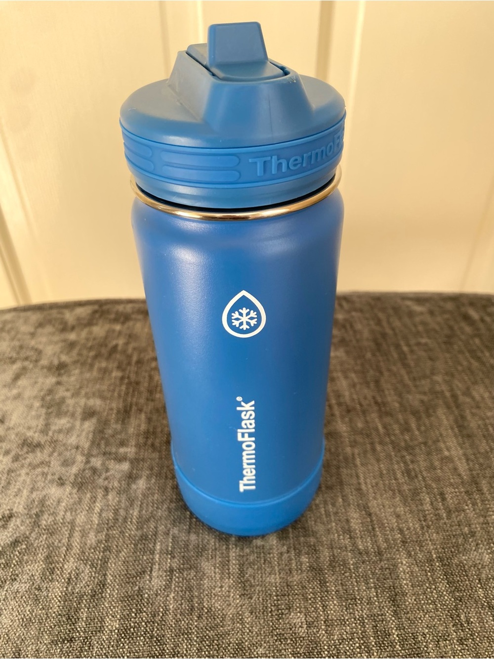 ThermoFlask Kids 16 oz Blue Insulated Water Bottle with Straw
